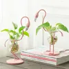 Faroot Arrivée Flamingo Vase Hydroponic Vase Whited Fir Verre Conteneur Ornement pour la maison 240423