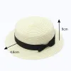 50pcs/Lot proste letnie kapelusz plażowy kobieta swobodna dama kobiety płaskie brzegi bownot słomka czapka słoneczna kapelusz chapeu feminino