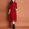 Casual Dresses Women's Autumn Winter Patchwork Long Sleeve Vestidos De Fiesta Lace Knit Sexy Lady Dress Fashion Versatile Elegant