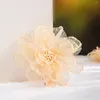 Hårklipp brud bröllop siden blommor kinesiska hanfu tillbehör hårnålar brud smycken för kvinnor