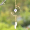 Gartendekorationen Mond Sonnencatcher Auto Kristall Anhänger Hängende Prisma Clear Quarz Reiki Heilung Kristall Sonnenfänger Ornament Haus und Gartendekoration