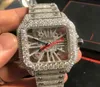 2022 Nya skelett Sier Moiss Anite Diamonds Watch Pass TT Quartz Movement Top Quality Men Luxury Iced Out Sapphire Watch med Box4764552