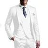 白い男性の結婚式のスーツ新郎を着るラペルタキシードビジネスパーティースーツ
