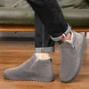 Boots Men's Snow Plush Warm Casual Slip-On Cotton Winter Non-slip Waterproof Male Adult Ankle Shoes Bota Masculina