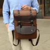 Sırt Çantası Pu Erkekler Vintage Backpacks Business Laptop Çantası Büyük Kapasite Seyahat Hafta Sonu Su Geçirmez ve Dayanıklı Deri