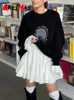 Skirts Summer White Mini Skirt A-line High Waist Sexy Cute Ruffle Vintage Tennis Black Elastic Tutu Short For Women