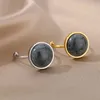 Anelli di matrimoni rotondi anelli in acciaio inossidabile in pietra naturale per donna fidanzamento opale anello nuziale ad anello regolabile boho vintage gioiello regalo di nuovo anno