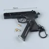 Gun Toys 1 3 Shell Throwing Gun Mini QSZ92 Models Semi Alloy Pistol Toys Detachable Toy Gun Ornament Pendant Fake Gun for Adult Gift T240428