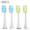 Mornwell 4pcs Branco Substituição padrão escova de dentes com tampas para Mornwell D01/D02 escova de dentes elétrica 240422