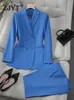 Zweiteilige Hosen für Frauen ZJYT Office Dame formelle Blazer -Anzüge Hose Sets 2 passende konjuntos para mujeres elegant Business Plus Size