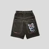 Y2K Hip Hop Jnco Baggy Jeans Shorts denim Vintage Pattern Men Femmes Summer Harajuku Gothic Basketball Streetwear 240417