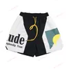 Rhude Shorts Mens Designer Short Men Set Beach Basketball Men Limited Swim Kne Length Mesh Street Sweatpants Elastic Midje Hip-Hop High Sports Training Shorts S-XL