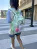 Okul Çantaları 2024 Yıldız Kemik Dekorasyonu Canavar Kolyesi Y2K Estetik Tatlı Kız Backpack Biberi Yüksek Kapasiteli Nane Yeşil