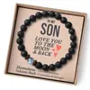 To My Son Bracelet from Mom Bracelet Natural Volcanic Stone Lava Stone Trendy Jewelry Gift for Dad/Husband/Son Jewelry Charm Fashion Wholesale 12 Design No box