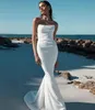 Robe de mariée simple sirène sans bretelles sans bracele