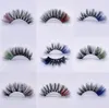 20 mm 25 mm farbenfrohe Wimpern Faux 3D Nerz Wimpern Dicke lange farbige falsche Eye Lash Shiny Party Full Strip Eye Wimpern Erweiterung MA3284847