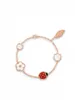 Peoples Choice, essentiell sieben Sterne Ladybug Lucky Spring Blumenarmband reines Silber mit gemeinsamem Vnain