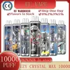 Europe Warehouse Original UZY Crystal Pro Max 10000 Puff 10000 Disposable E Cigarettes 1.2ohm Mesh Coil 16ml Pod Battery Rechargeable Puff 10K RBG Light Vaper 10K