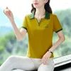 Women's Polos Short Sleeve Polo Shirt T-shirt Fashion Ladies Shirts Summer T Women Slimming Versatile Top Lapel Sports