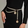 Taillenkettengürtel 2023 Damen Fashion Metall Taille Kettenblüten Kamelien Frau Dünne Taillenkettenkleiderhosen Dekorationsgürtel für Frauen Luxus