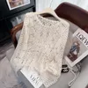 Sweaters de mujer Corea Fashionwear Womens Sweater de manga larga Crochet Crochet Hollow Out Tops 2024 Summer Knit Lady Casual