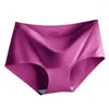 Panties des femmes 3 PCS / Set Ice Silk sans couture pour femmes Briefs intimes Mid-Waist grande taille M-4xl Options de couleurs multiples Lingerie féminine