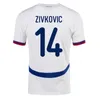 2024 Serbia Mens 축구 유니폼 국가 대표 Tadic Sergej Jovic Kostic Milenkovic Babic Zivkovic Samardzic A.mitrovic Home Away 축구 셔츠