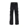 American Baggy Jeans Spider Web Ragged Edge Mens Design Explosif Street Loose Pantalon décontracté