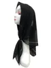 Muslimisch islamisch schwarzer Chiffon Schal Strass Hijab Turban arabische Schals Frauen Haarzubehör 240410