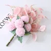 Flores decorativas de simulação nórdica Flower Bouquet Anemone Wedding Bridal Silk Artificial Home Party Decoration Fake