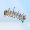 Himestory Noble Beauty Princess Tiara Cubic Zircon Wedding Bridal Crown Rhinestone Pageant Crown för brudar pannband8863651