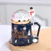 Mokken kerstmok geschenk set 16oz keramische koffiekopje winter sneeuwbollen feestelijk voor feestjes