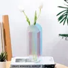 VASE ARCH SHAPE ACRYLIC VASE FLOWER POTオーガナイザーデスクトップサプライ用デスクトップ用品乾燥装飾Y5GB