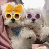 Ropa para perros 2pcs gafas de sol mascotas conjuntos de diadema de moda gafas para la banda para la banda de la banda de la fiesta de preparación accesorios para el cabello Drop de dh0xq