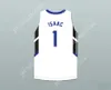 Aangepaste nee naam heren jeugd/kinderen Jonathan Isaac 1 IMG Academy White Basketball Jersey top gestikt S-6XL