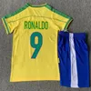 1998 2002 Retro Kids kits Brasil soccer jerseys shirts Carlos Romario Ronaldo Ronaldinho camisa de futebol RIVALDO ADRIANO 98 94 02 kids sets soccer jersey