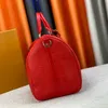 Red duffle bag designer purse the tote duffel bag men travel bags sport outdoor luggage bag embossed large capacity handbag canvas leather boarding bag women