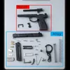 Gun Toys 1 3 Shell Throwing Gun Mini QSZ92 Models Semi Alloy Pistol Toys Detachable Toy Gun Ornament Pendant Fake Gun for Adult Gift T240428