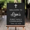 Partyversorgungen Custom First Holy Communion Willkommenszeichen Personalisiertes Schaumboard für die katholische Taufe Hintergrunddekoration