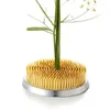 Dekorativa blommor Rund Ikebana Flower Grod med gummipackningskonst Fixad arrangering Verktygsbashållare Metall Blomster Arrangement Pin Decor Pot