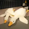 50190 cm Ogromne słodkie gęsi Plush Toys Big Duck Doll Miękkie nadziewane zwierzę poduszka poduszka Poduszka świąteczna dla dzieci i dziewcząt 240420