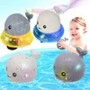 Baby Bath Toys Spray Water Bath Toys Whale Kształt LED Light Lekka zraszacza z lekką muzyką automatyczne indukcja