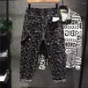 Erkekler Kot Grafik Erkek Kovboy Pantolonlar Baskı ile Pantolon Erkekler Siyah Grunge Y2K Yıkanmış Sonbahar Giyim Normal Tasarımcı Bahar Xs