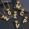 Colliers de pendentif de designer Nouvelle lettre de gouttelette de bouton de la couronne avec collier avancé de hip hop anglais