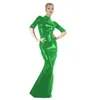 Robes de fête 23 couleurs longues robe en pvc arrière zipper de longueur de sol club performance vestido sexy women bodycon wetlook plus taille