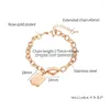 Kedjelänk armband klassiska rostfritt stål lycka till charm armband för kvinnor elegent justerbar moderdotter smycken droppe Deliv Dhdwe