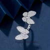 Designer Luxus -Schmuck Ring Vancllf Fanjia Butterfly gegen Gold plattiert 18 Karat Rosenweiße Schale Öffnen verstellbarer Diamant -Set Fritillaria