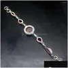 Bracelets Chain Link Bracelets Sea отправил Baltic Amber красный гранат Sier Color Charms для женщин 7,75 дюйма Drop Delivery Dewelry Dhqyh