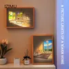 Dekorativa figurer Kreativa PO -rambordslampor LED -ljus Målning inramad USB Plug Dimning Lamp Wall Artwork Bildramar för sovrum