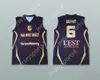 Niestandardowe nazwa Niewiele młodzież/dzieci Kenny Grant 6 France Navy Blue Basketball koszulka zszyta S-6xl